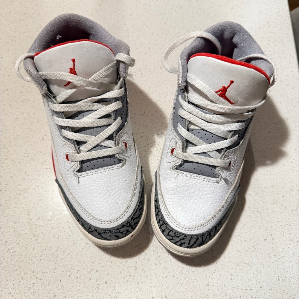Nike Kids White, Gray, and Red Sneakers